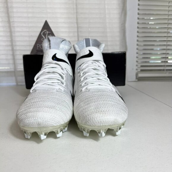 Nike Alpha Menace Elite 2 Men Size 11 Football Cleats White / Black‎ AO3374-101 main image 6